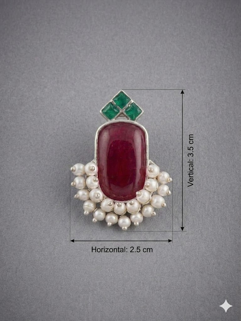 Ganga Yamuna Drop Stud Earings